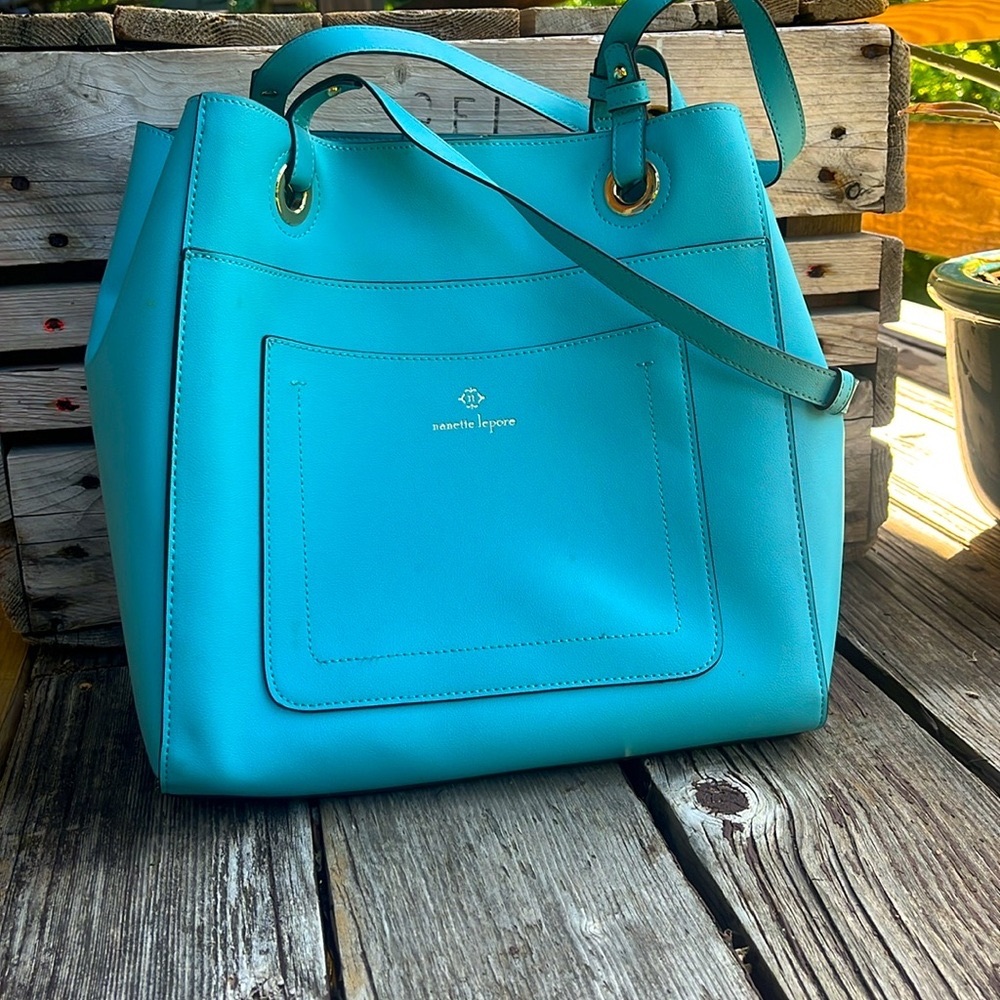 Nanette Lepore Vegan Leather Kassandra Shoulder Bag in “Tiffany Blue” - Picture 3 of 10